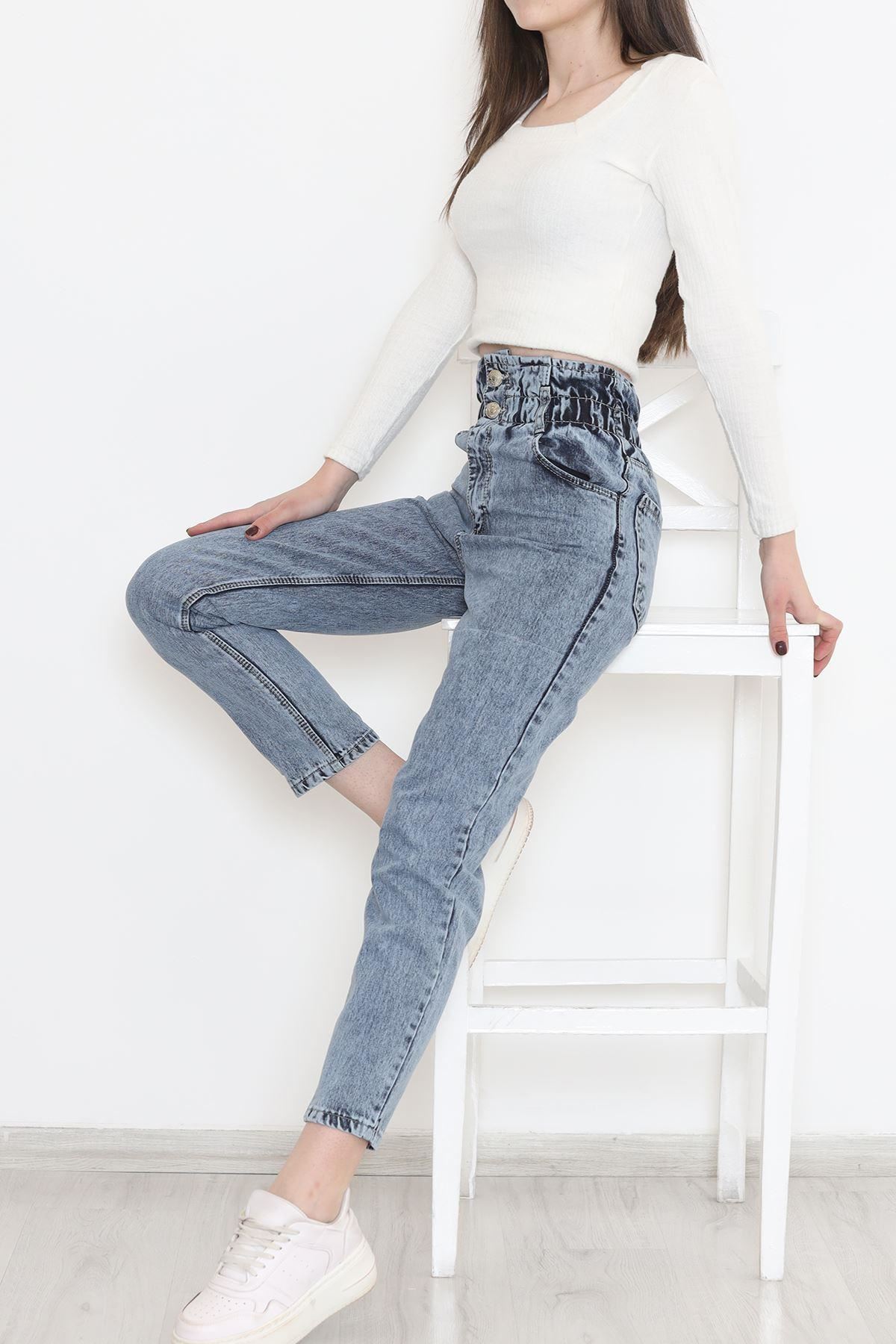 Beli Lastikli Mom Kot Pantolon Mavi3 - 12268.1431.