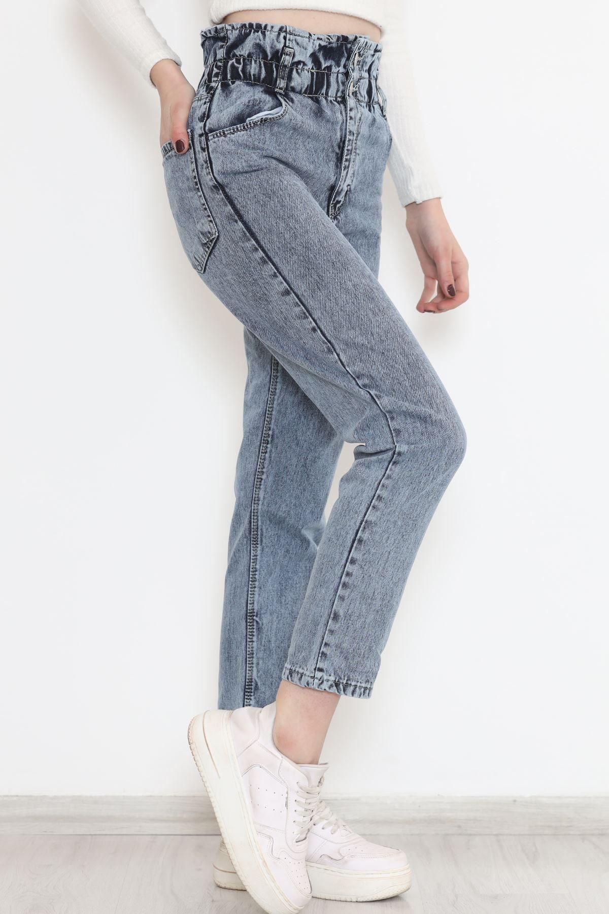 Beli Lastikli Mom Kot Pantolon Mavi3 - 12268.1431.