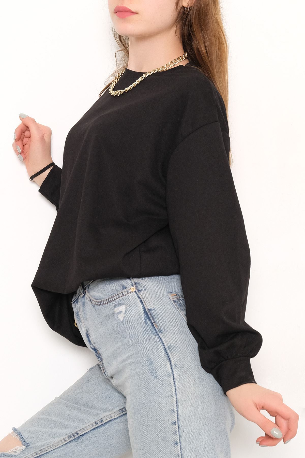 Bisiklet Yaka Tunik Siyah - 10574.253.