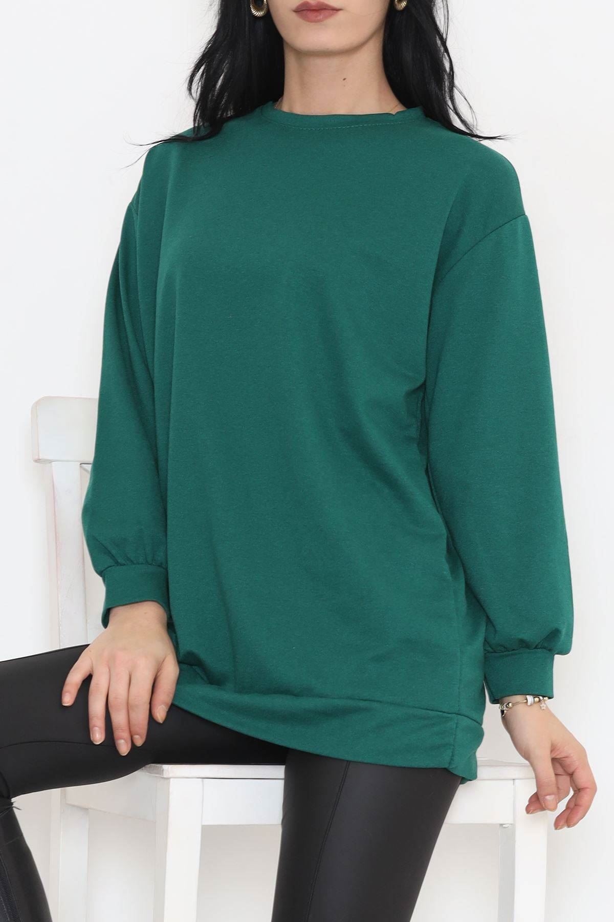 Bisiklet Yaka Tunik  Koyuyeşil - 10574.253.