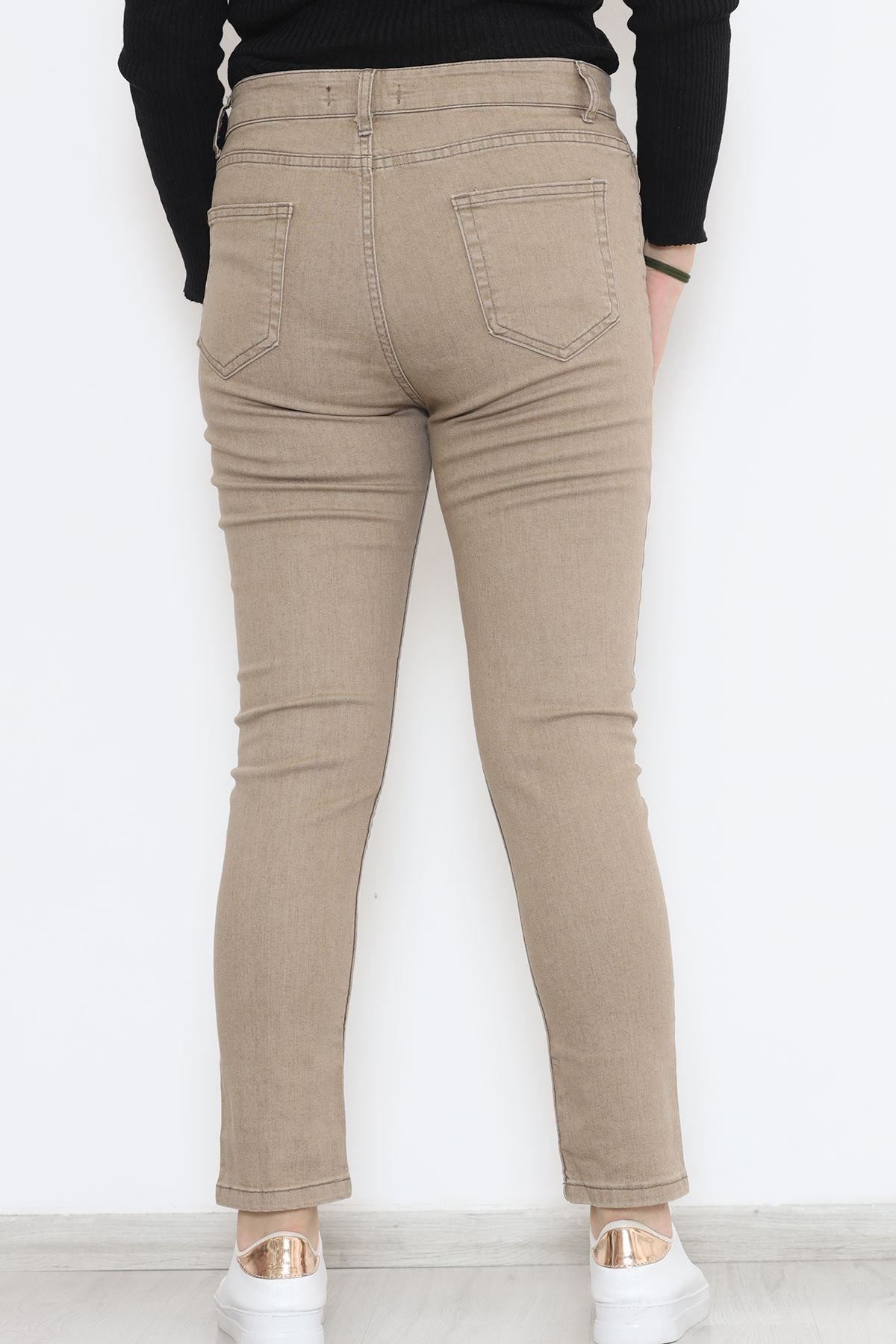 Büyük Beden Kot Pantolon Bej1 - 12260.1431.