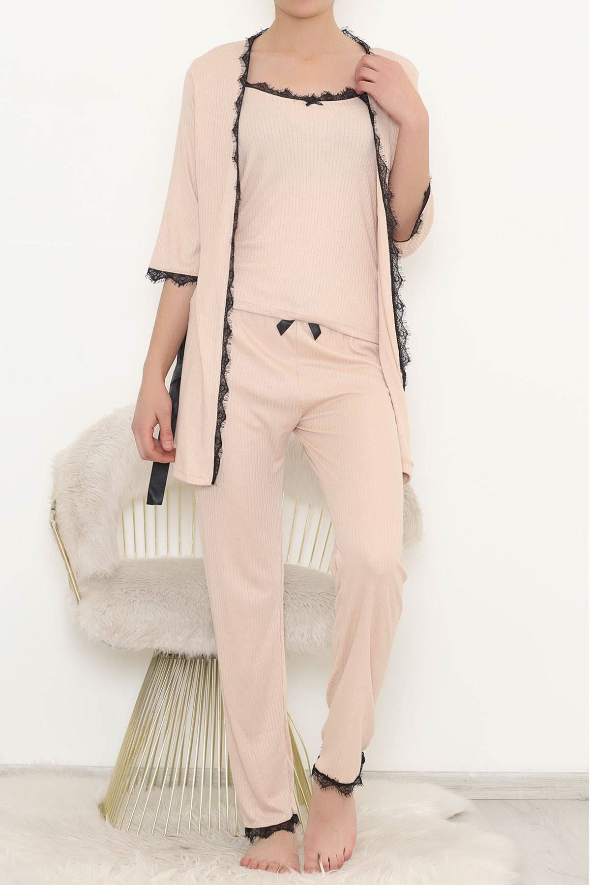 Desenli 3'Lü Pijama Takımı Açıkvizon - 11497.1048.
