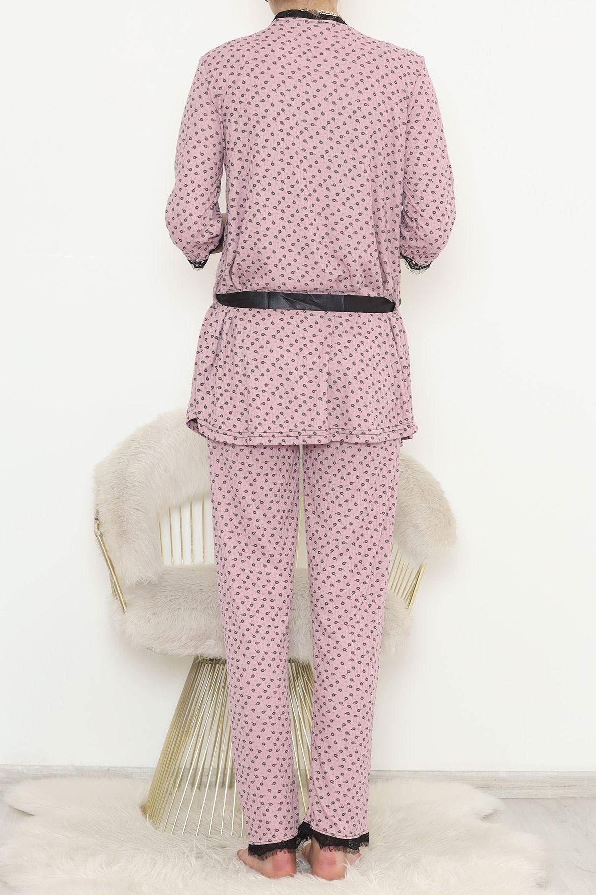 Desenli 3'Lü Pijama Takımı Liladesenli - 11497.1048.