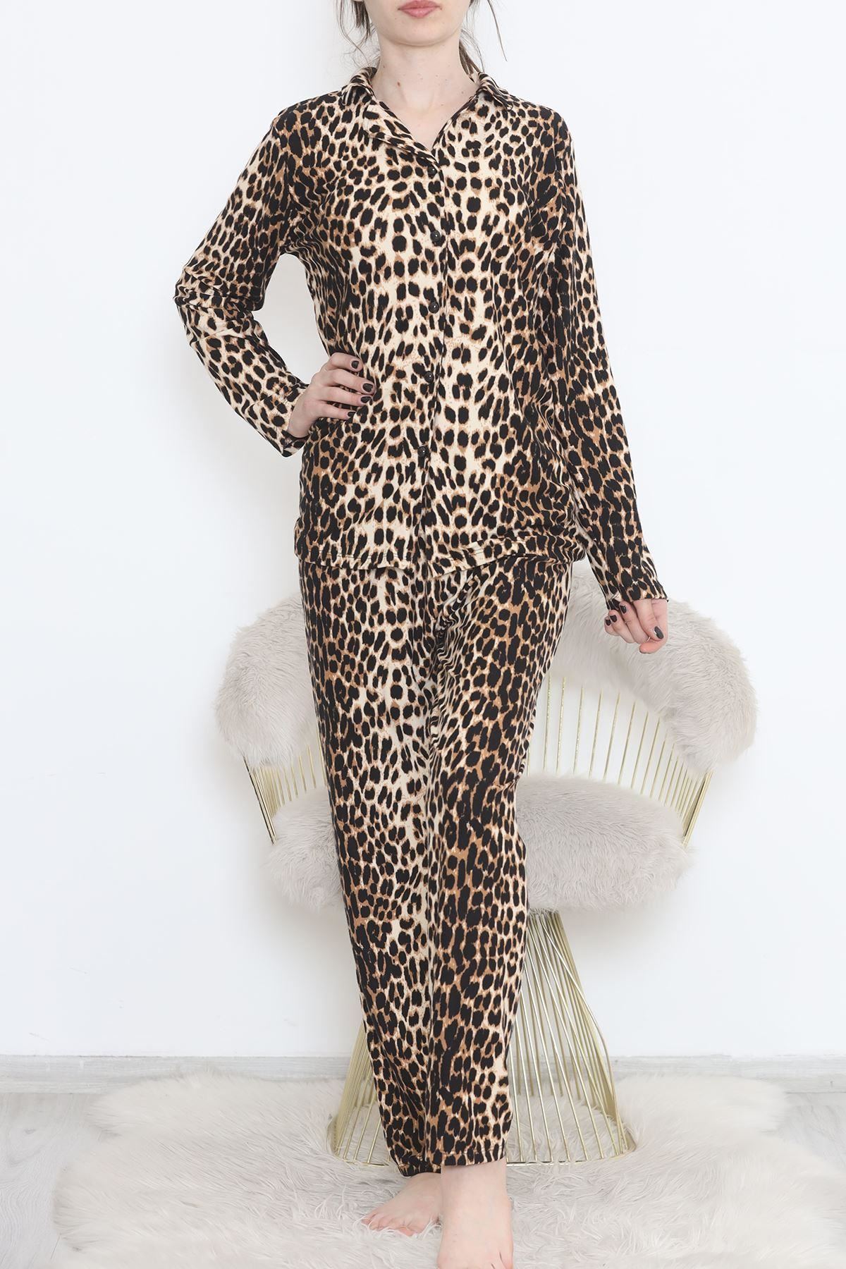 Düğmeli Süet Takım Leopar2 - 450.1287.