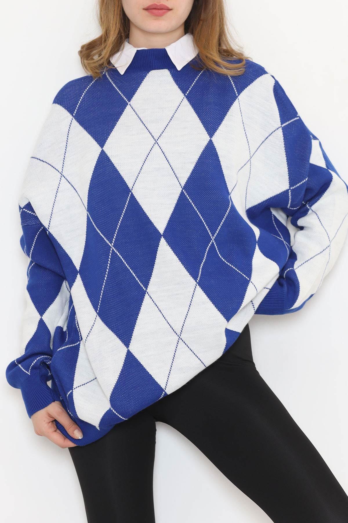 Etnik Desen Triko Saksgri - 3038.1577.