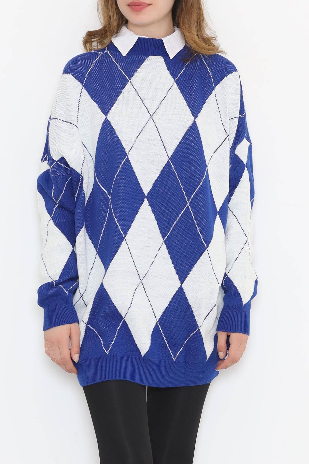 Etnik Desen Triko Saksgri - 3038.1577.