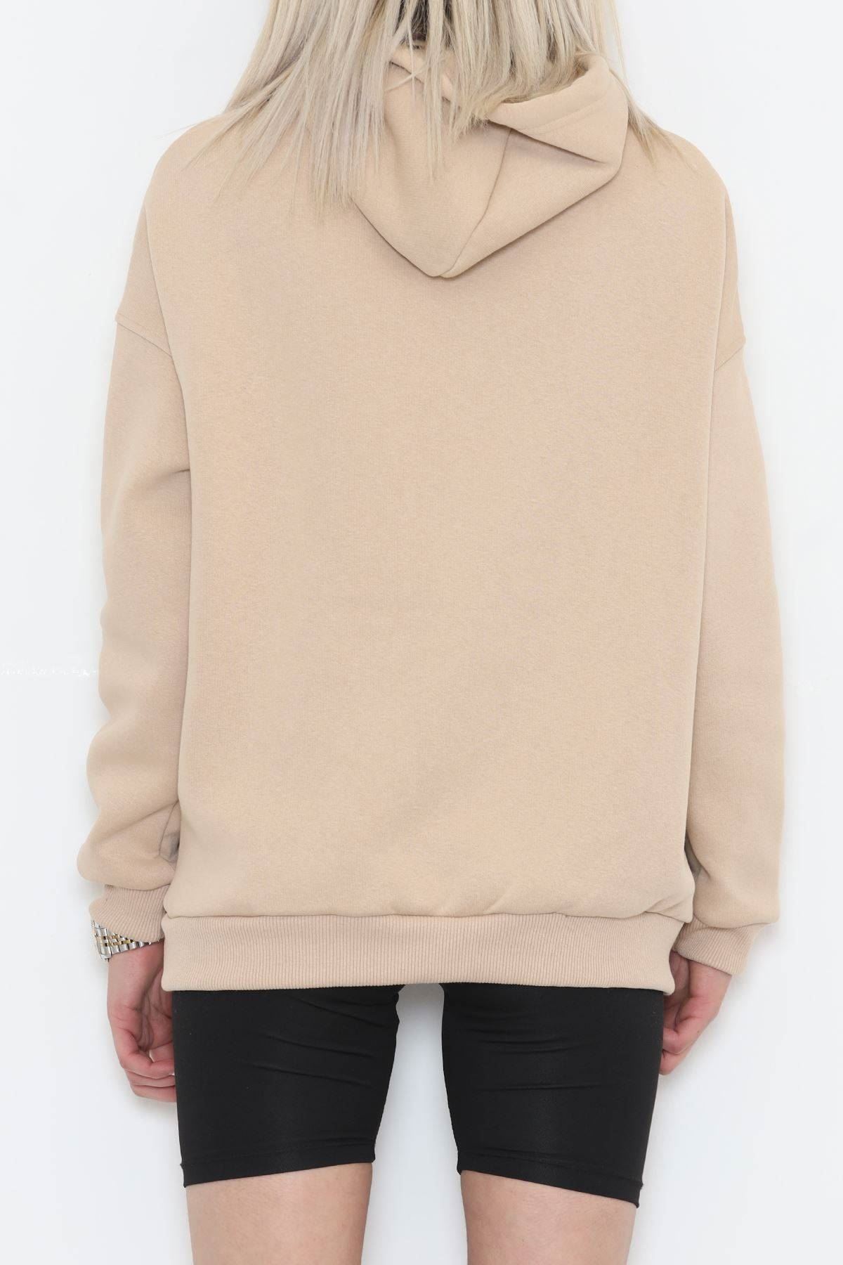 Kapşonlu Sweat Sütlükahve - 9490.1145.