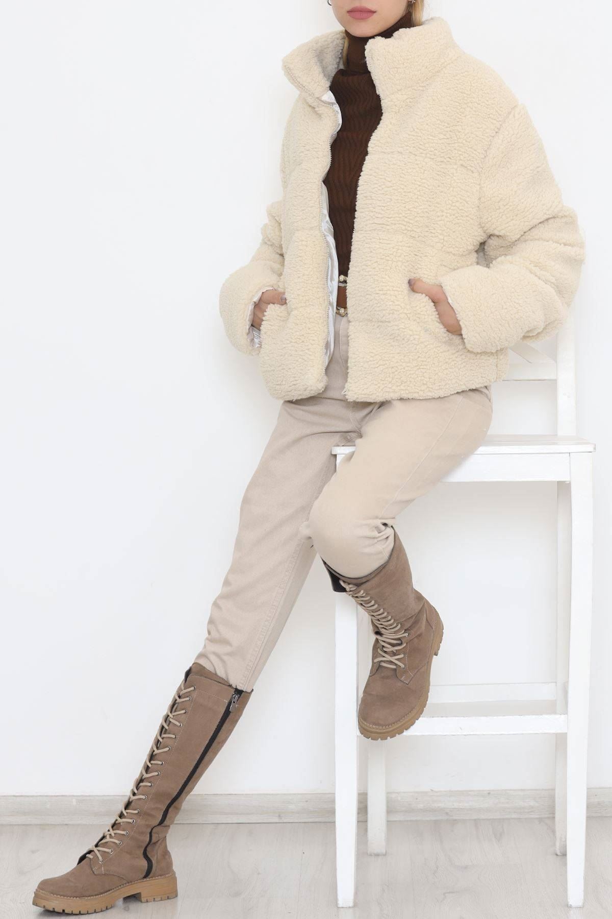 Peluş Şişme Mont Krem - 22481.101.