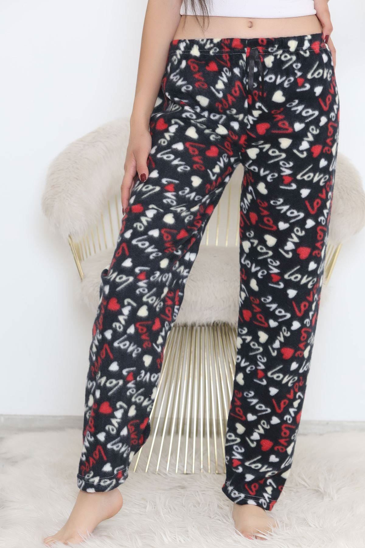Polar Pijama Altı Siyahkalpli - 11858.1048.