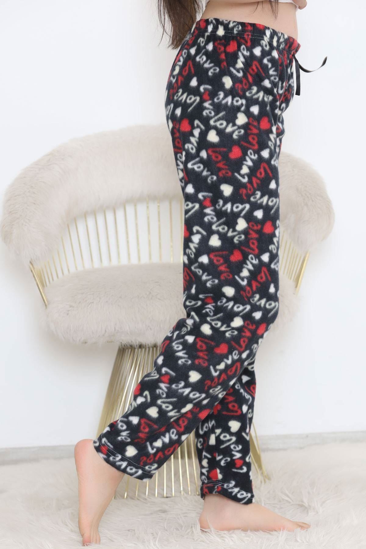 Polar Pijama Altı Siyahkalpli - 11858.1048.