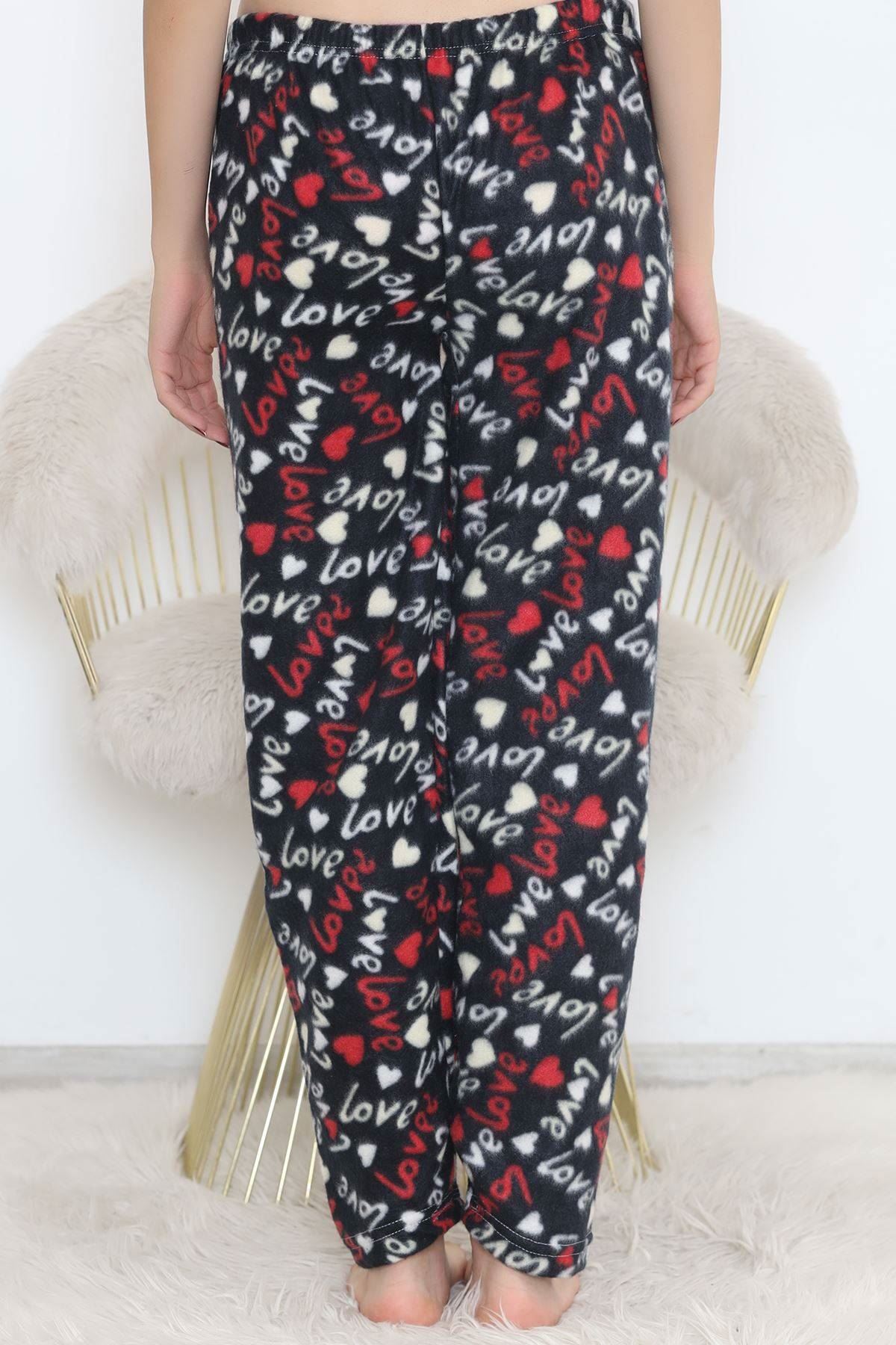 Polar Pijama Altı Siyahkalpli - 11858.1048.