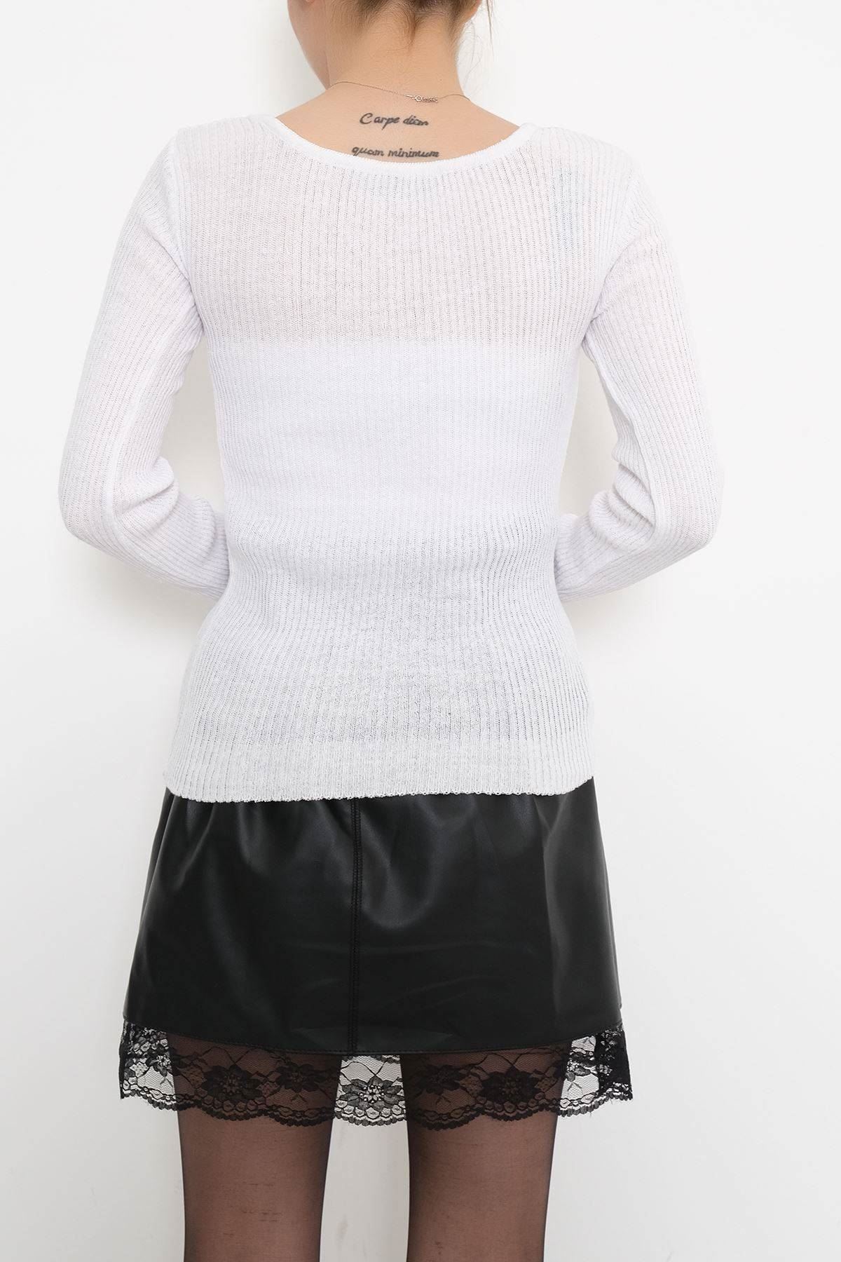 Sandık Yaka Body Beyaz - 9992.1319.