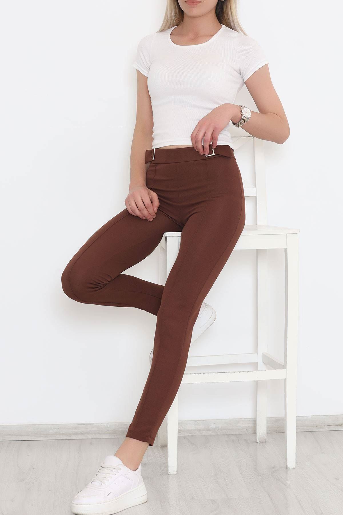 Toka Detaylı Pantolon Kahve - 3352.1595.