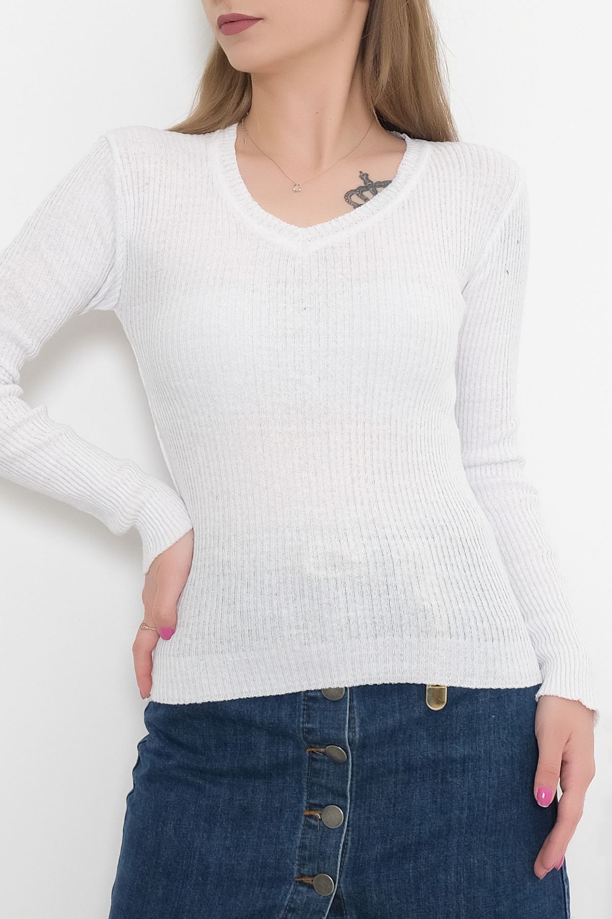 V Yaka Body Beyaz - 7659.1319.