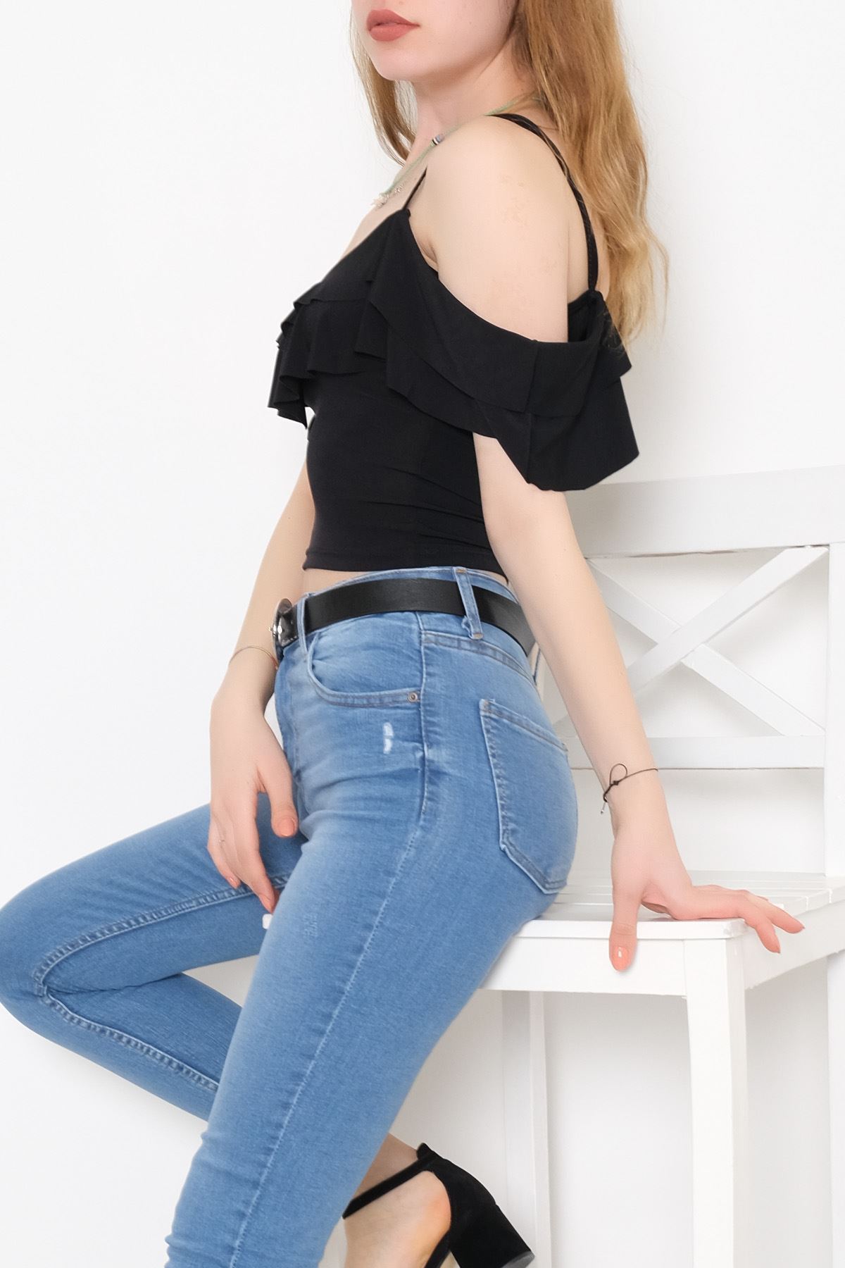 Volanlı Bluz Siyah - 10695.631.