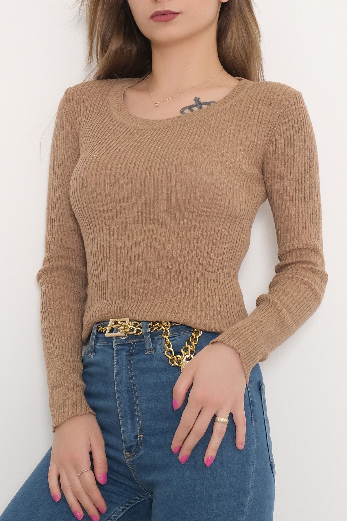 Yuvarlak Yaka Body Sütlükahve - 7657.1319.