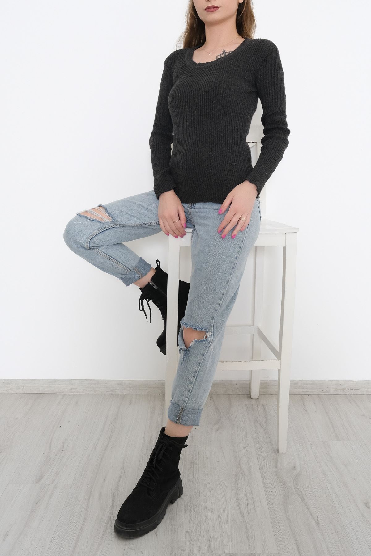 Yuvarlak Yaka Body Antrasit - 7657.1319.