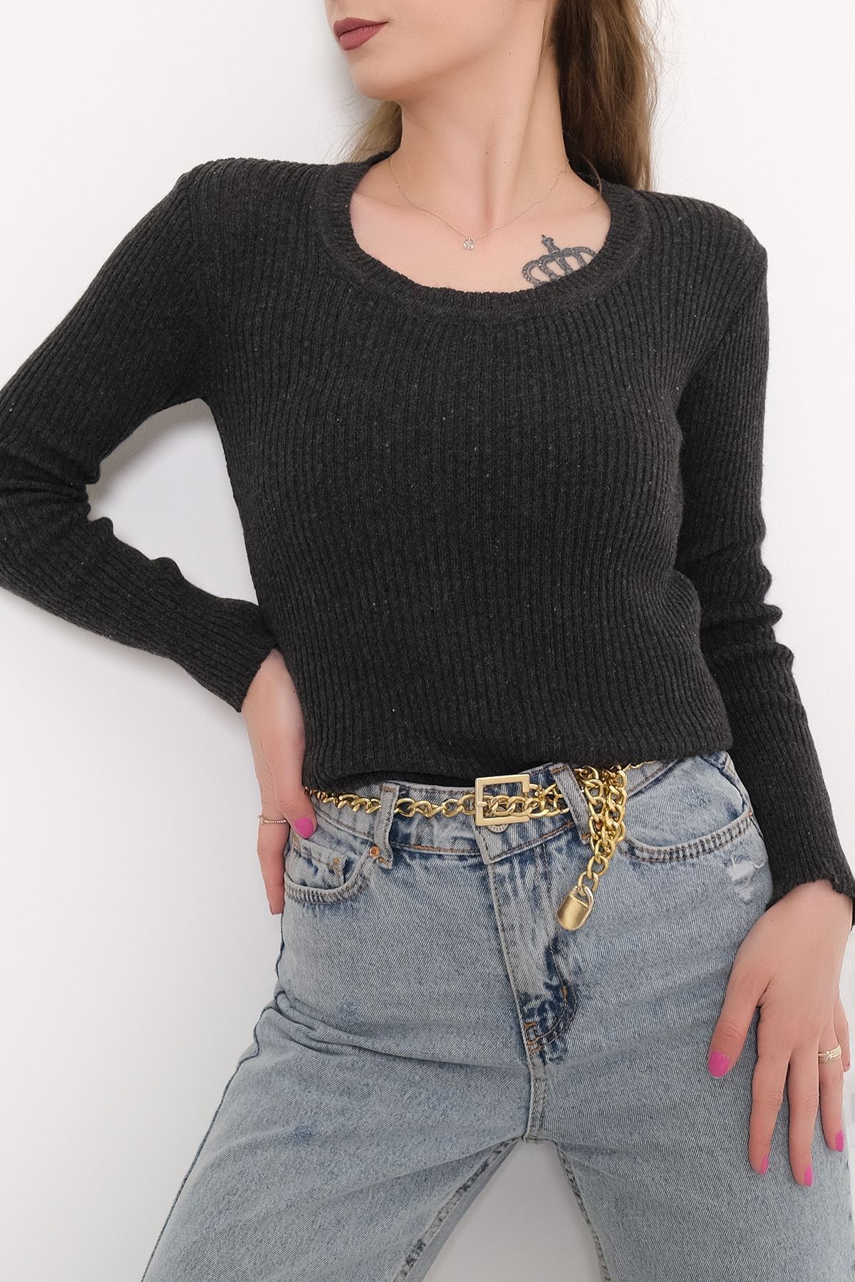 Yuvarlak Yaka Body Antrasit - 7657.1319.