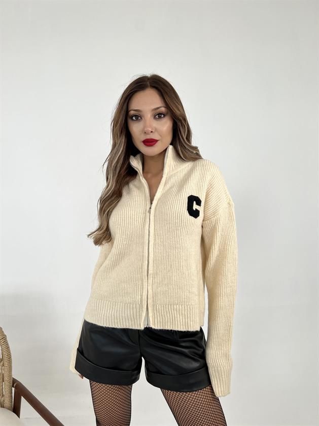 3907 TRİKO CITY ARMALI HIRKA-KREM