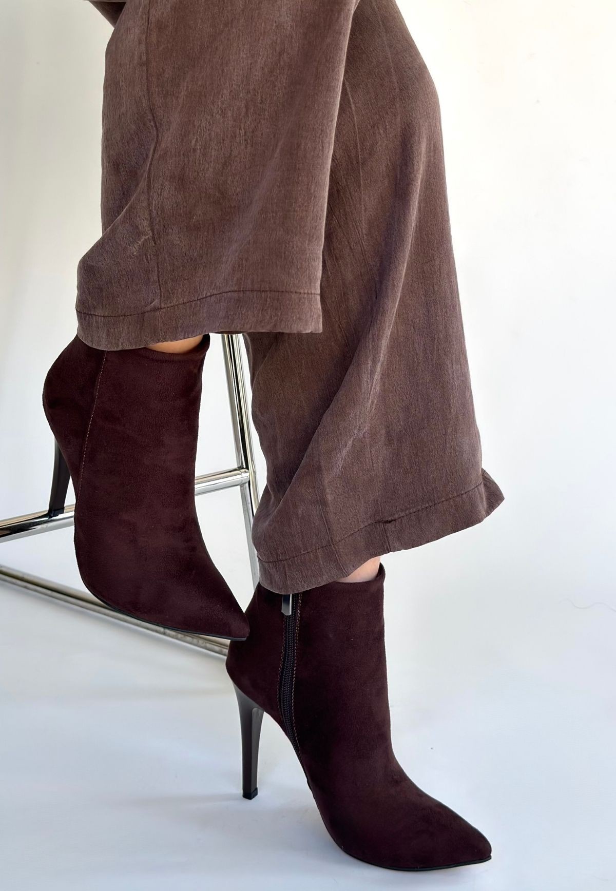 Blan Acı Kahve Süet Topuklu Bot