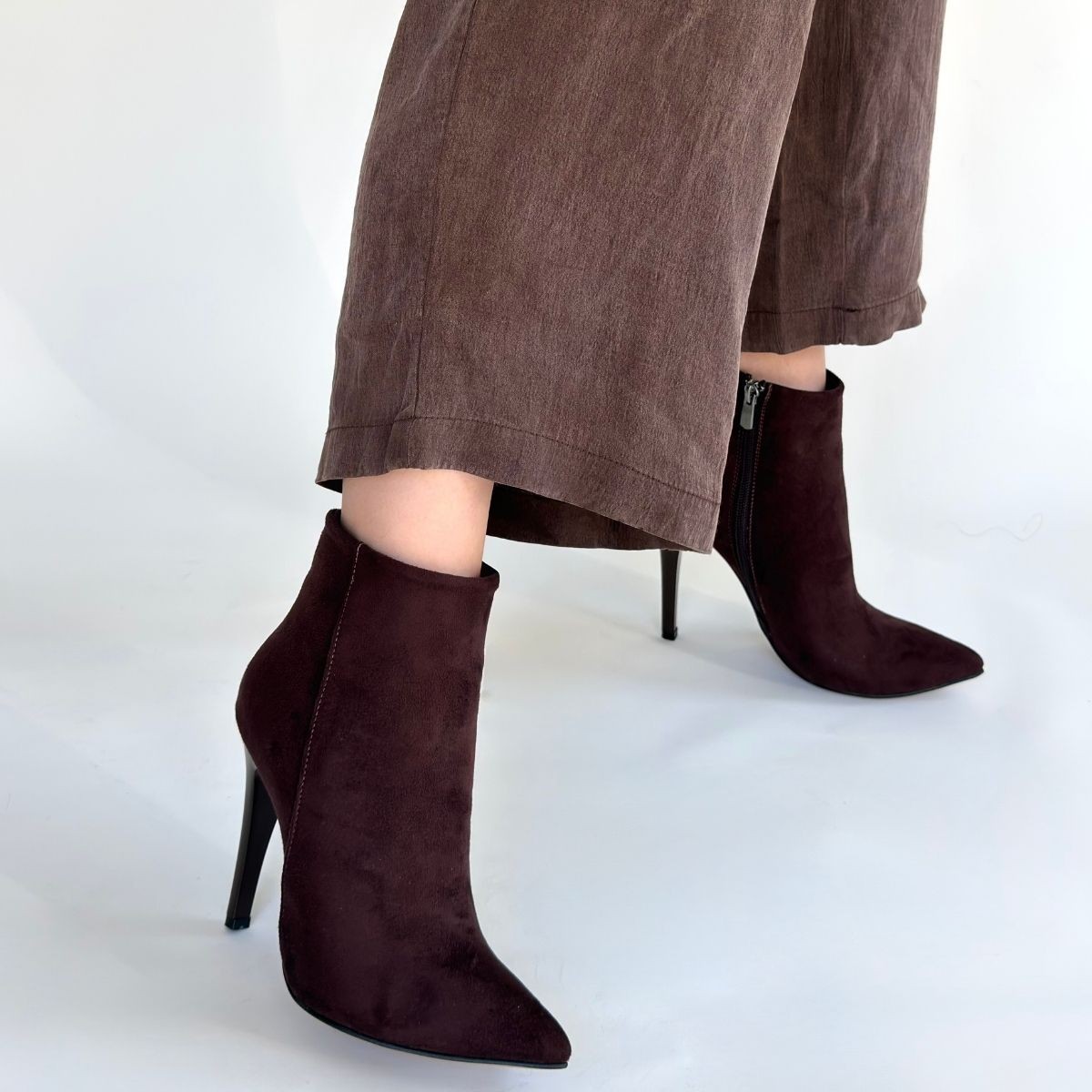 Blan Acı Kahve Süet Topuklu Bot