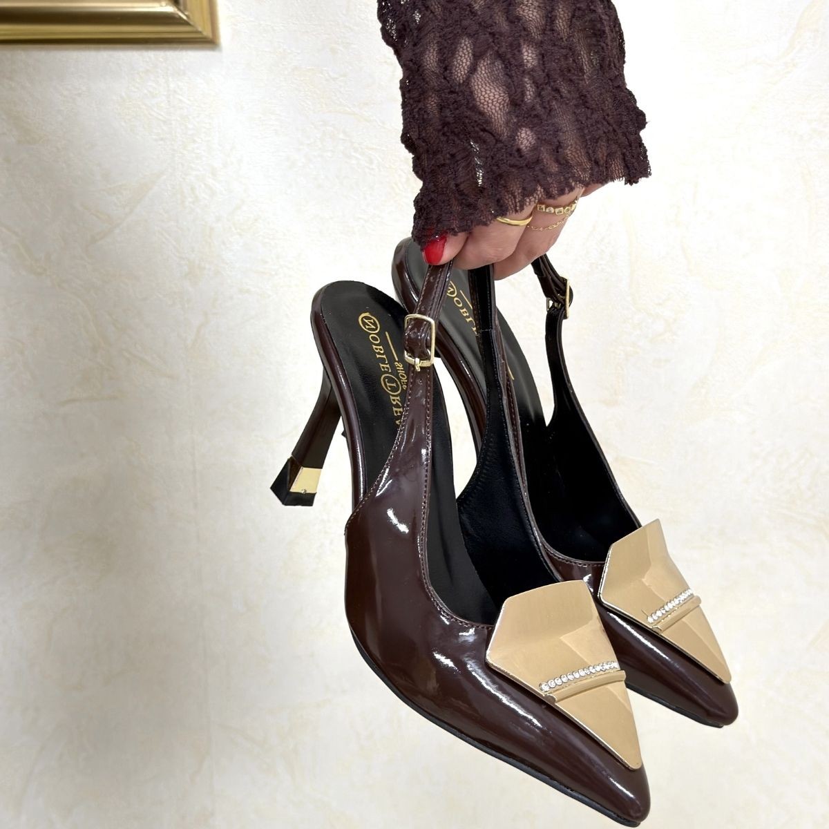 Bonwe  Kahverengi Rugan Topuklu Ayakkabı