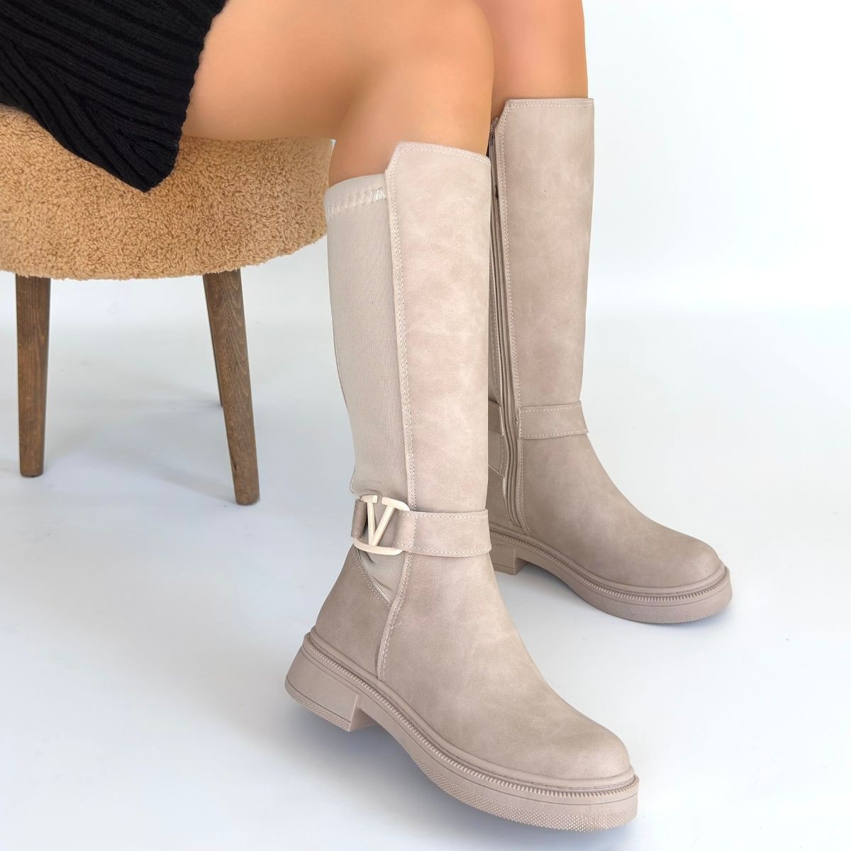 Diona Bej Nubuk Çizme