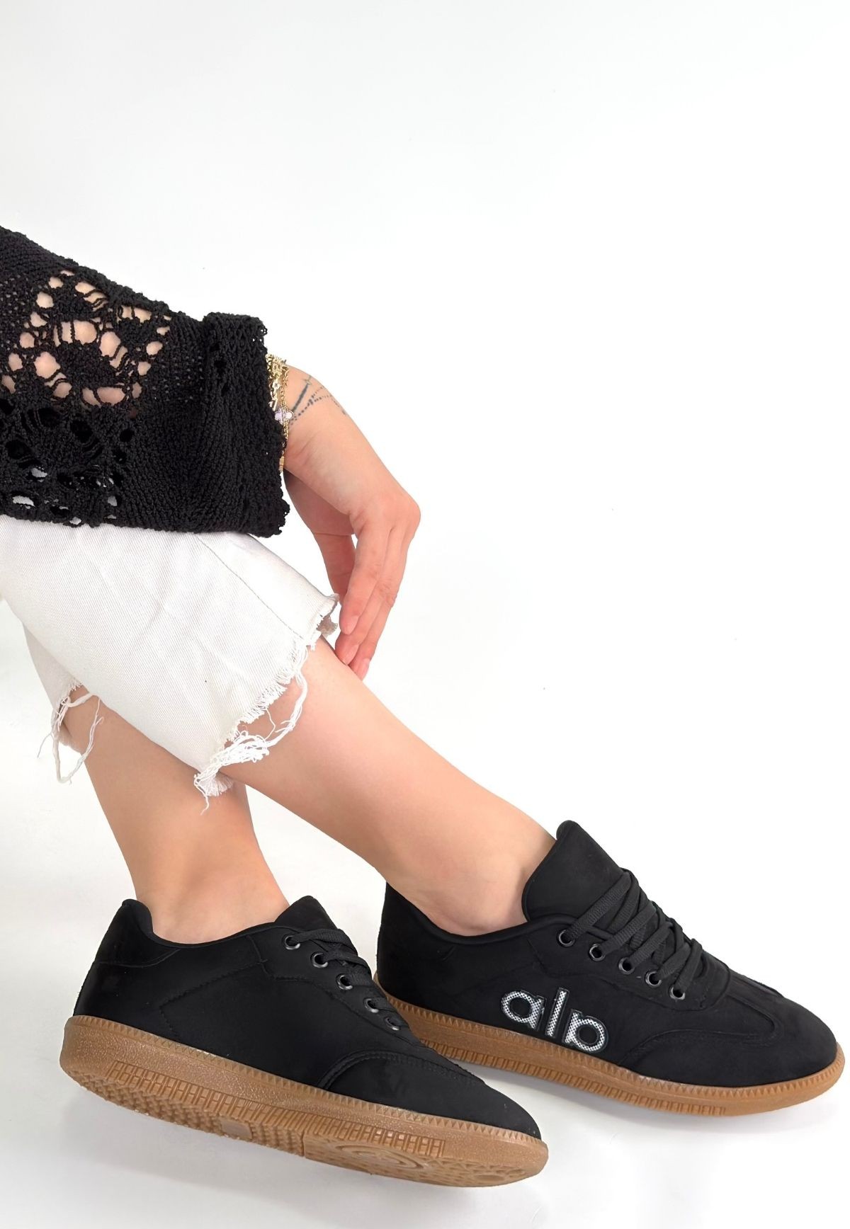 Lendo Siyah Süet Bağcıklı Spor Ayakkabı