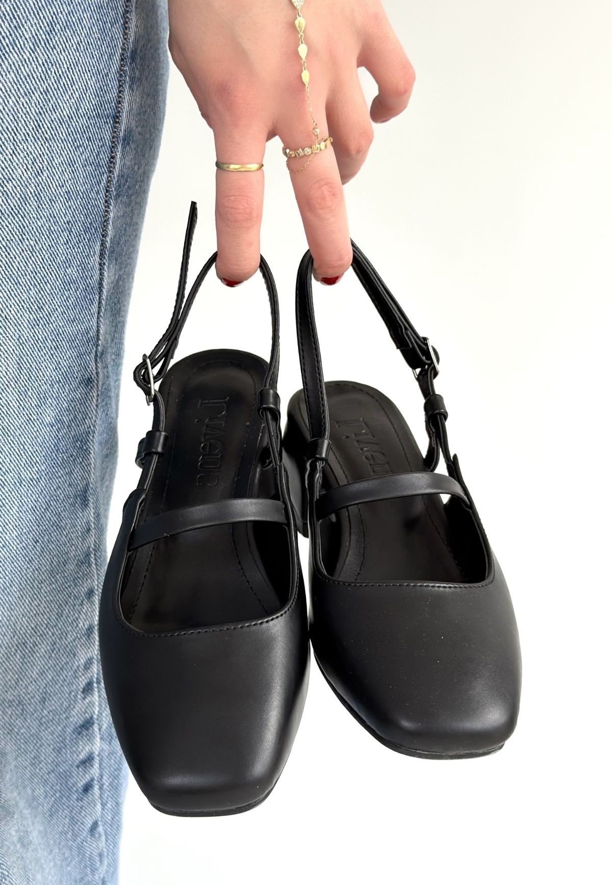 Liva Siyah Cilt Topuklu Ayakkabı