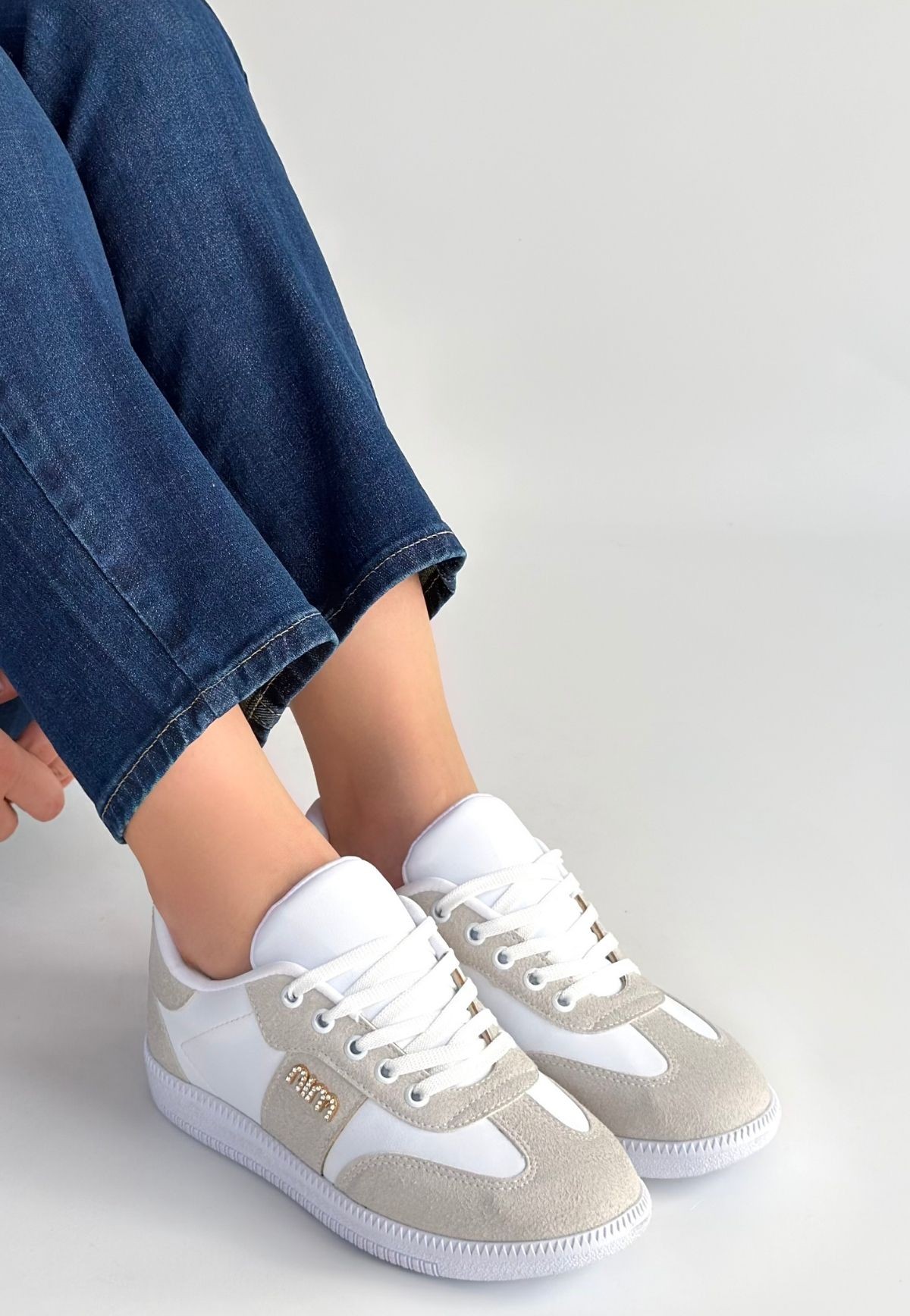 Lunga Beyaz Cilt Bağcıklı Spor Ayakkabı