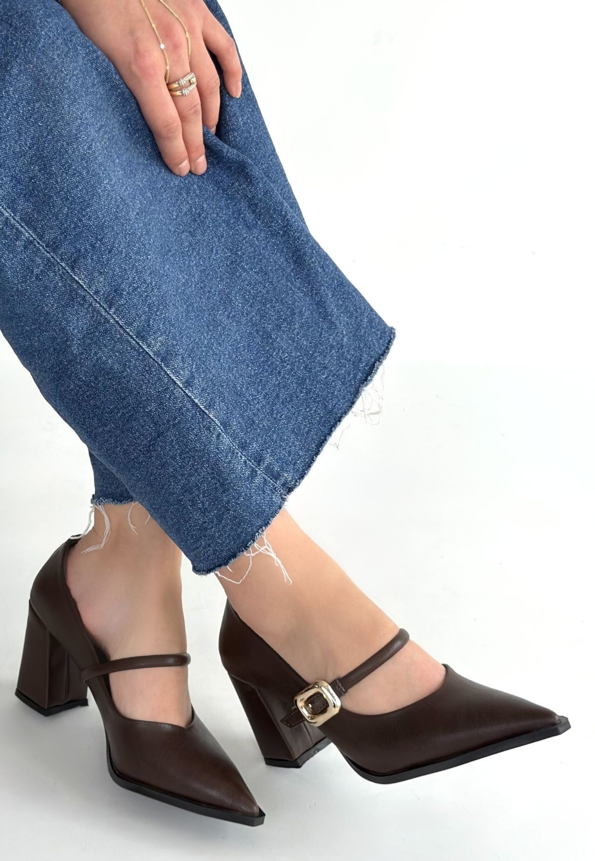 Nıvra Kahverengi Cilt Topuklu Ayakkabı