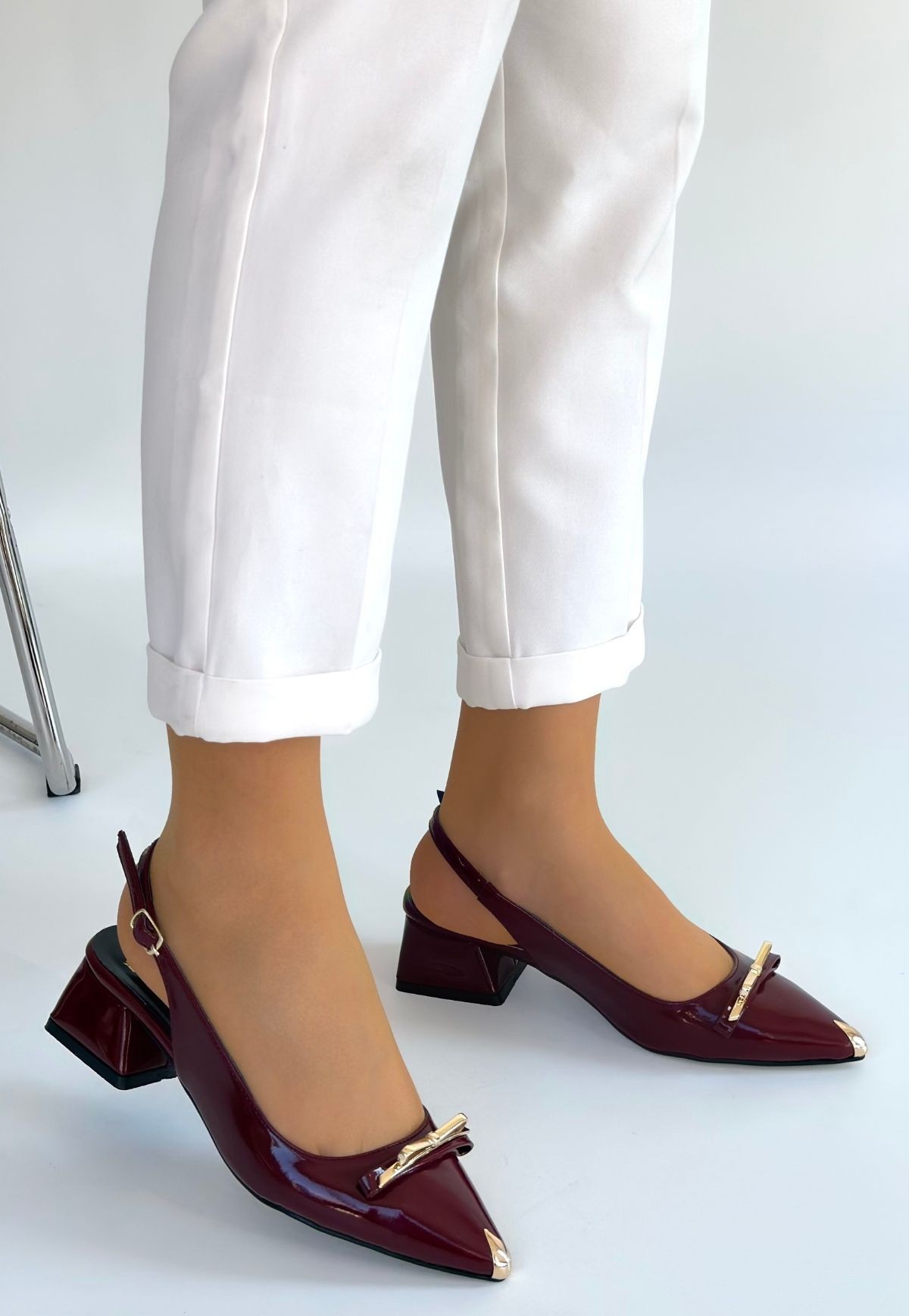 Ricy Bordo Rugan Topuklu Ayakkabı