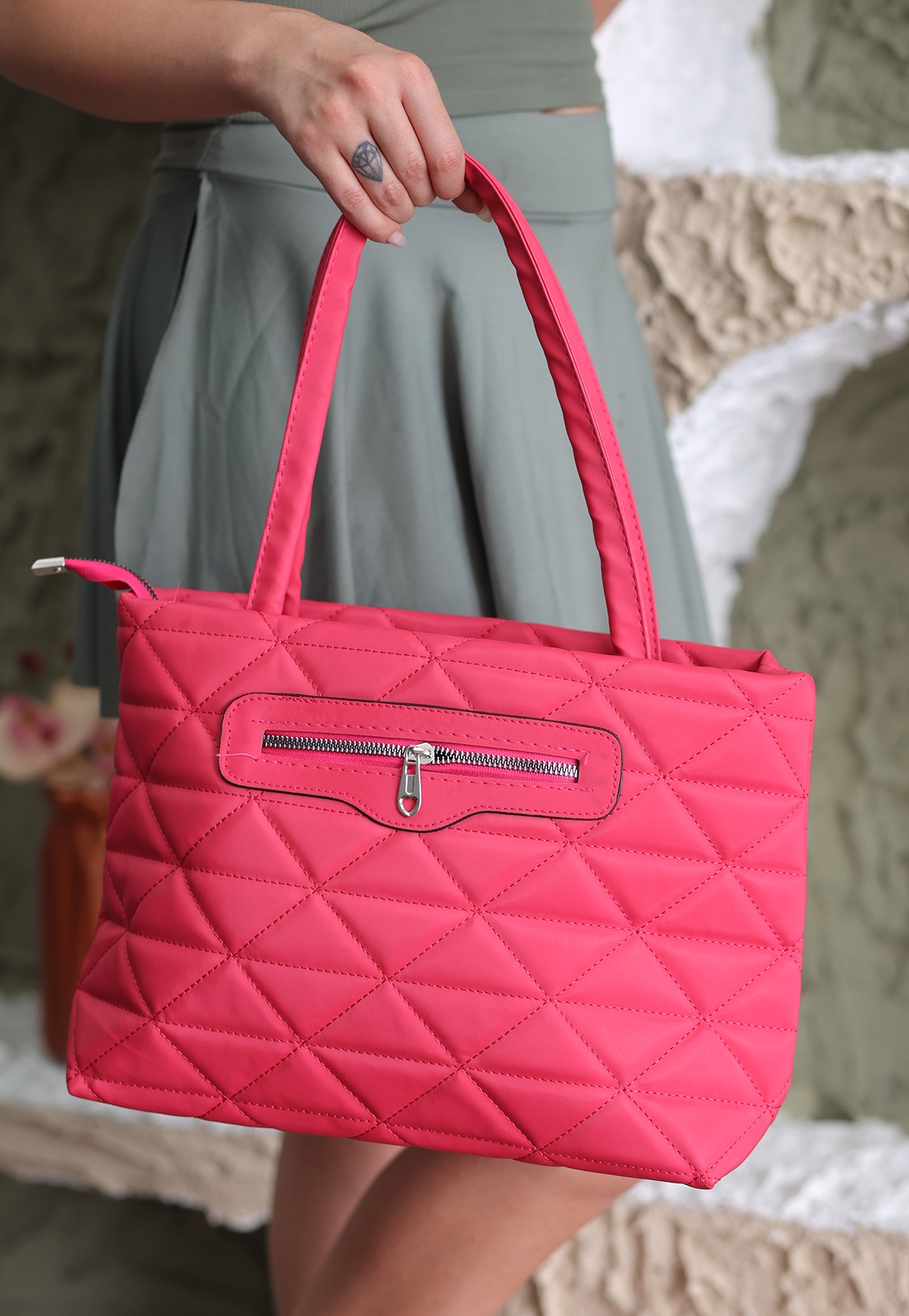 Shan Fuşya Satin Bag