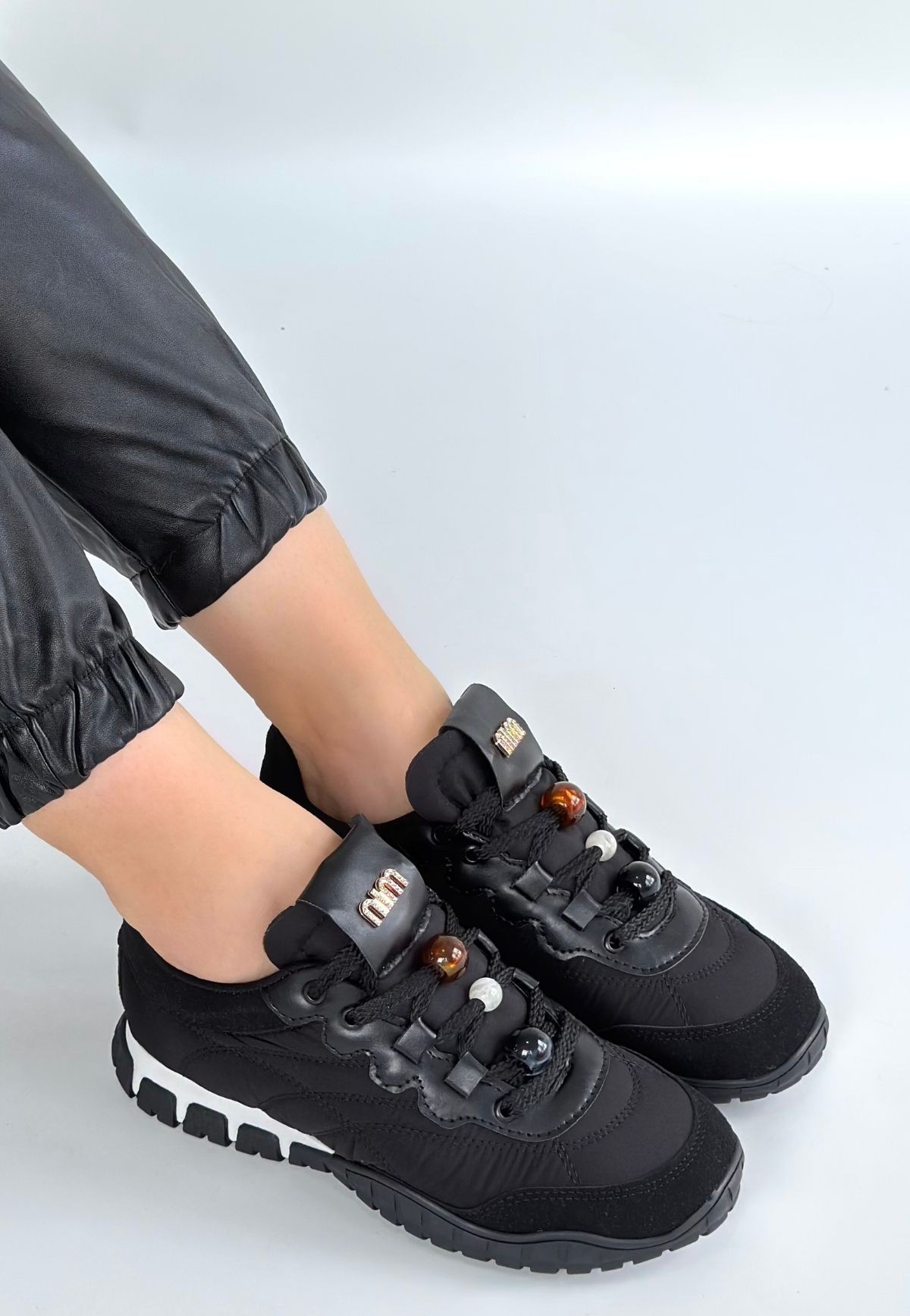 Tues Siyah Nubuk Bağcıklı Spor Ayakkabı