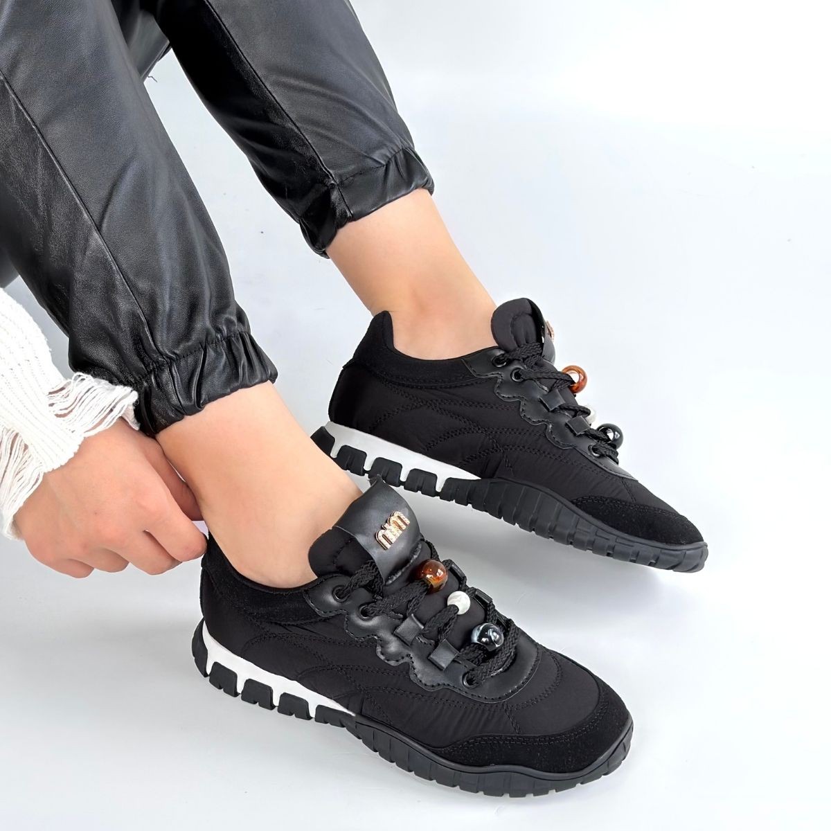 Tues Siyah Nubuk Bağcıklı Spor Ayakkabı