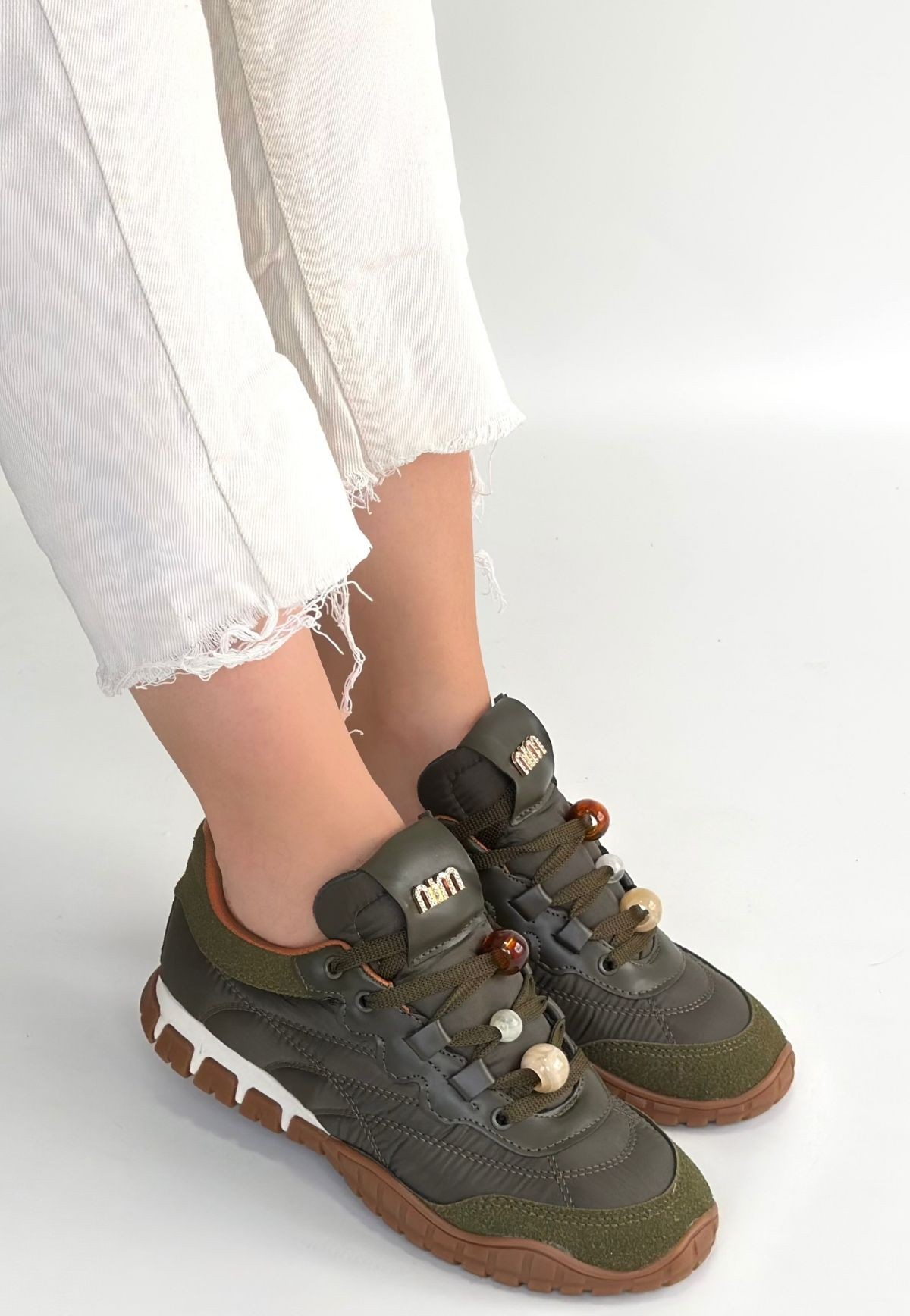 Tues Yeşik Nubuk Bağcıklı Spor Ayakkabı