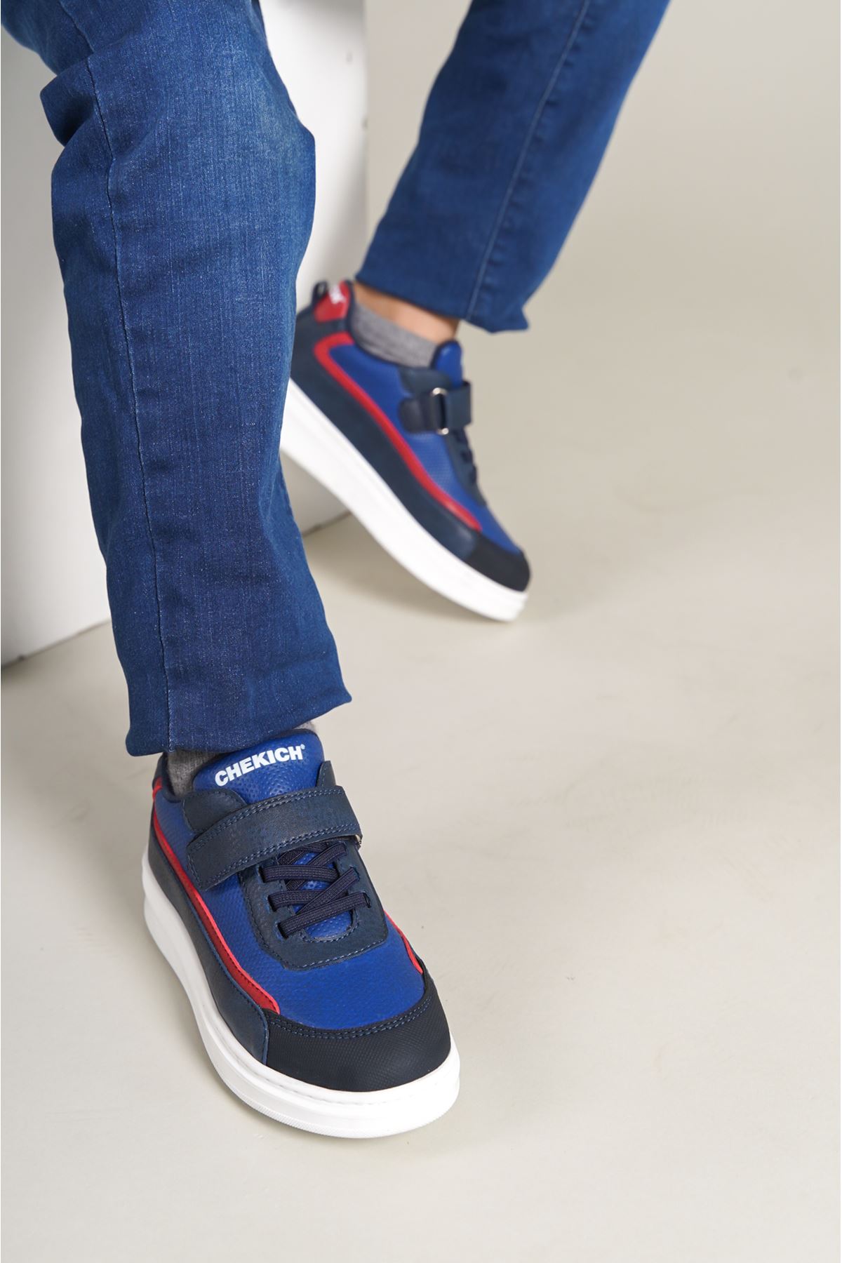 1015 Star-X Kids Shoes Navy Blue Red