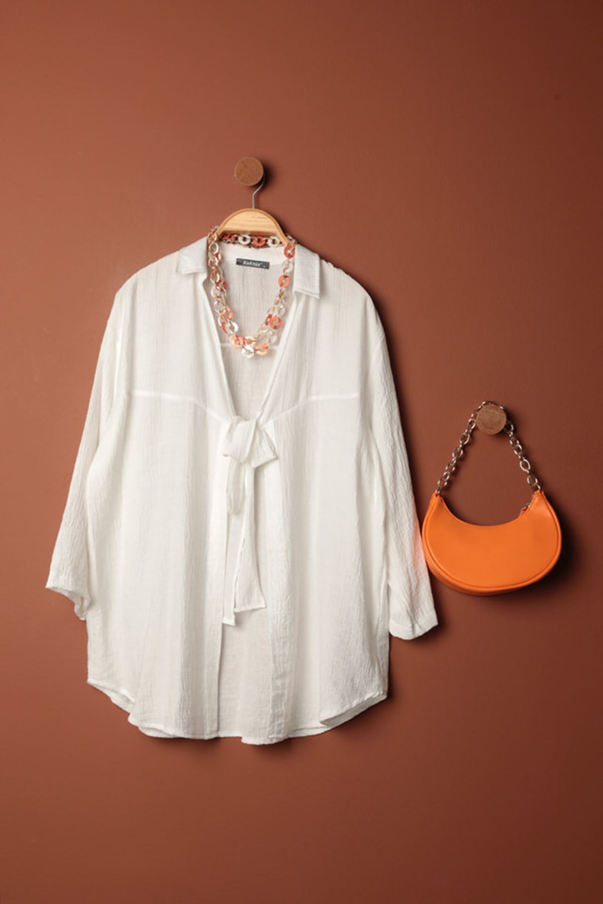 Wood Shell Fabric Kimono-Exru