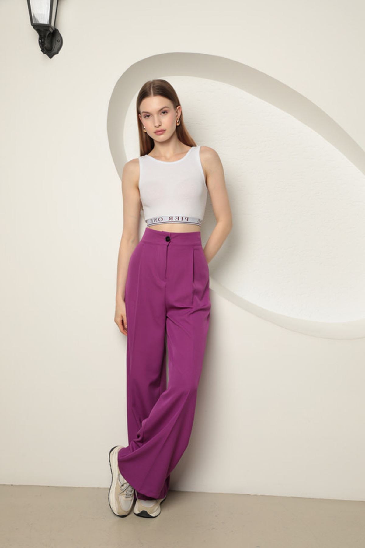 Atlas Fabric Women Palazzo Pants-Mor