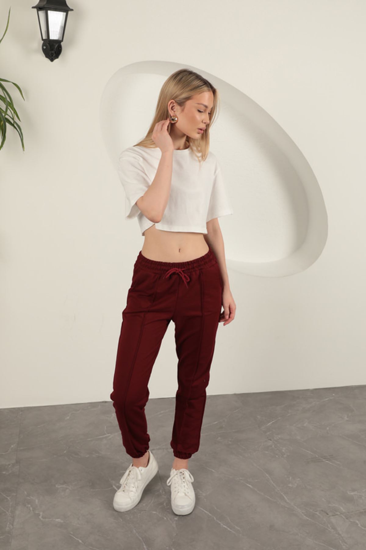 Two Yarn Fabric Grass Women Equiofman-Bordo
