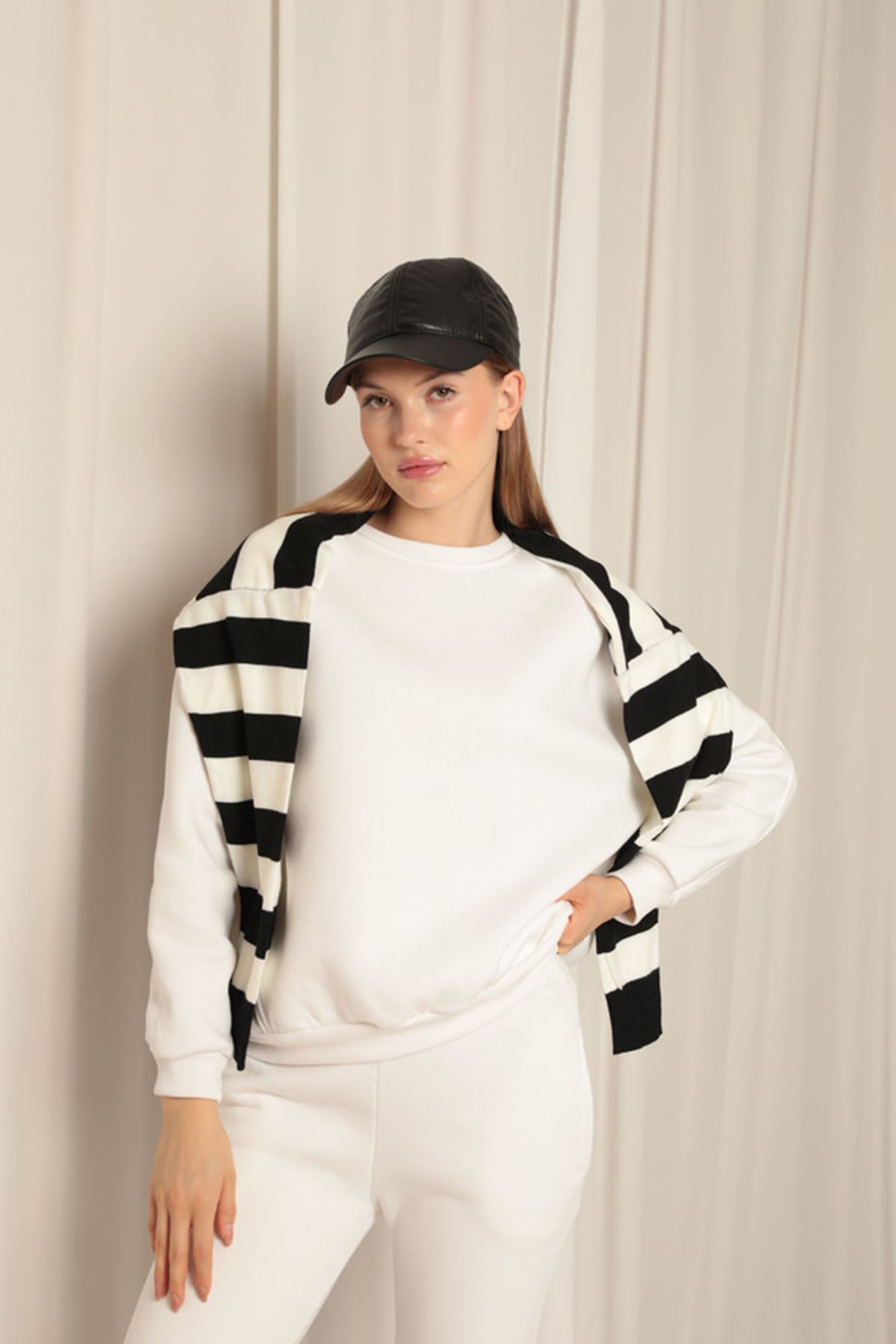 Three Yarn Zero Collar Grass Women Supplement Sweat