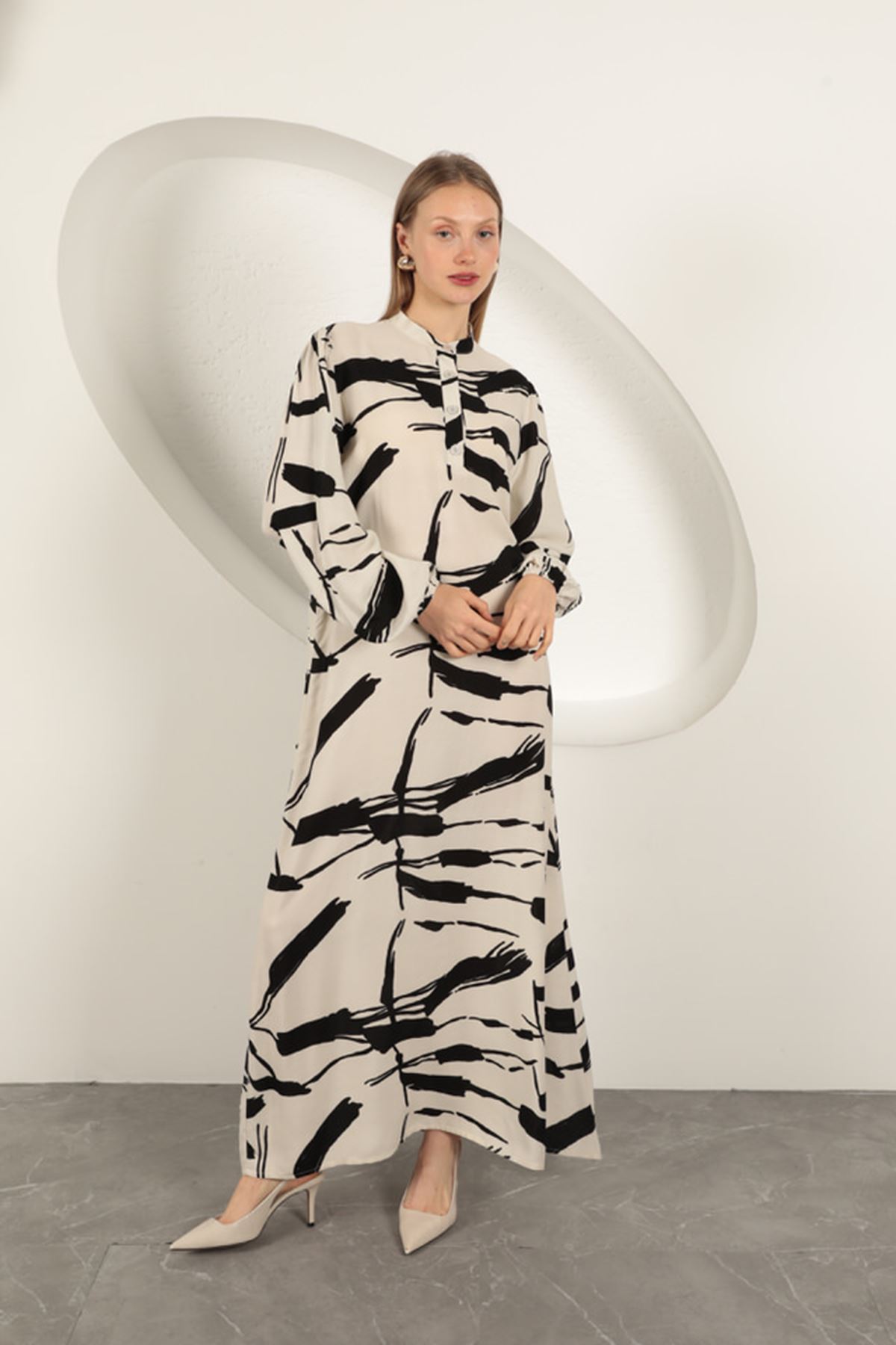 Viscose Fabric Patterned Dress-Extrusion