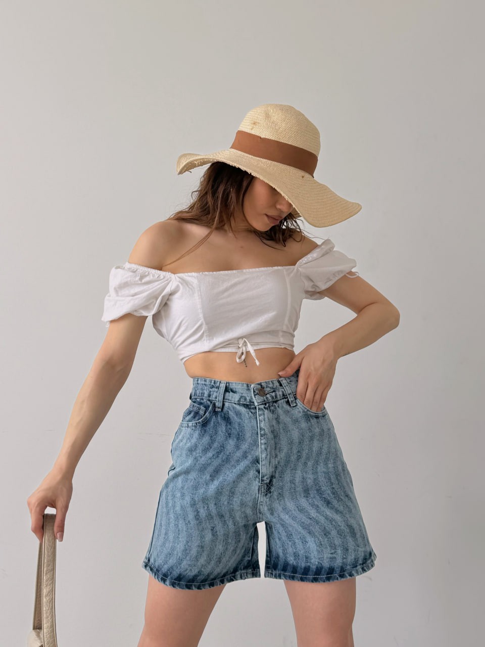 Tassel Patterned Denim Shorts