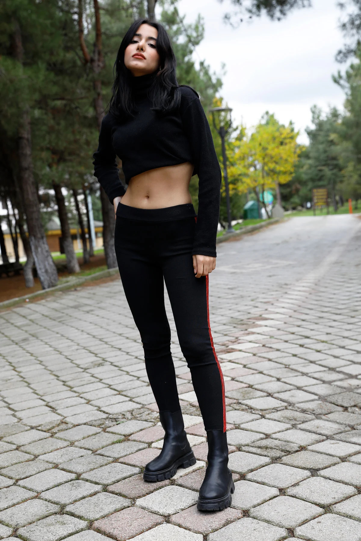 Side Double Stripe Ribana Thai Black - P-020258